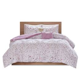 Gracie Mills - Athan Metallic Pintucked Comforter Set - Plum