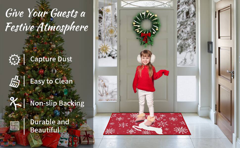 Give Your Guests a Festive Atmosphere

- Capture Dust
- Easy to Clean
- Non-slip Backing
- Durable and Beautiful