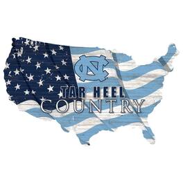 Fan Creations - North Carolina Tar Heels USA Flag Cutout Sign - Multicolor
