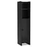 Costway - Bathroom Storage Cabinet with Adjustable Shelf 1 Door & 2 Open Shelves Living Room - Black
