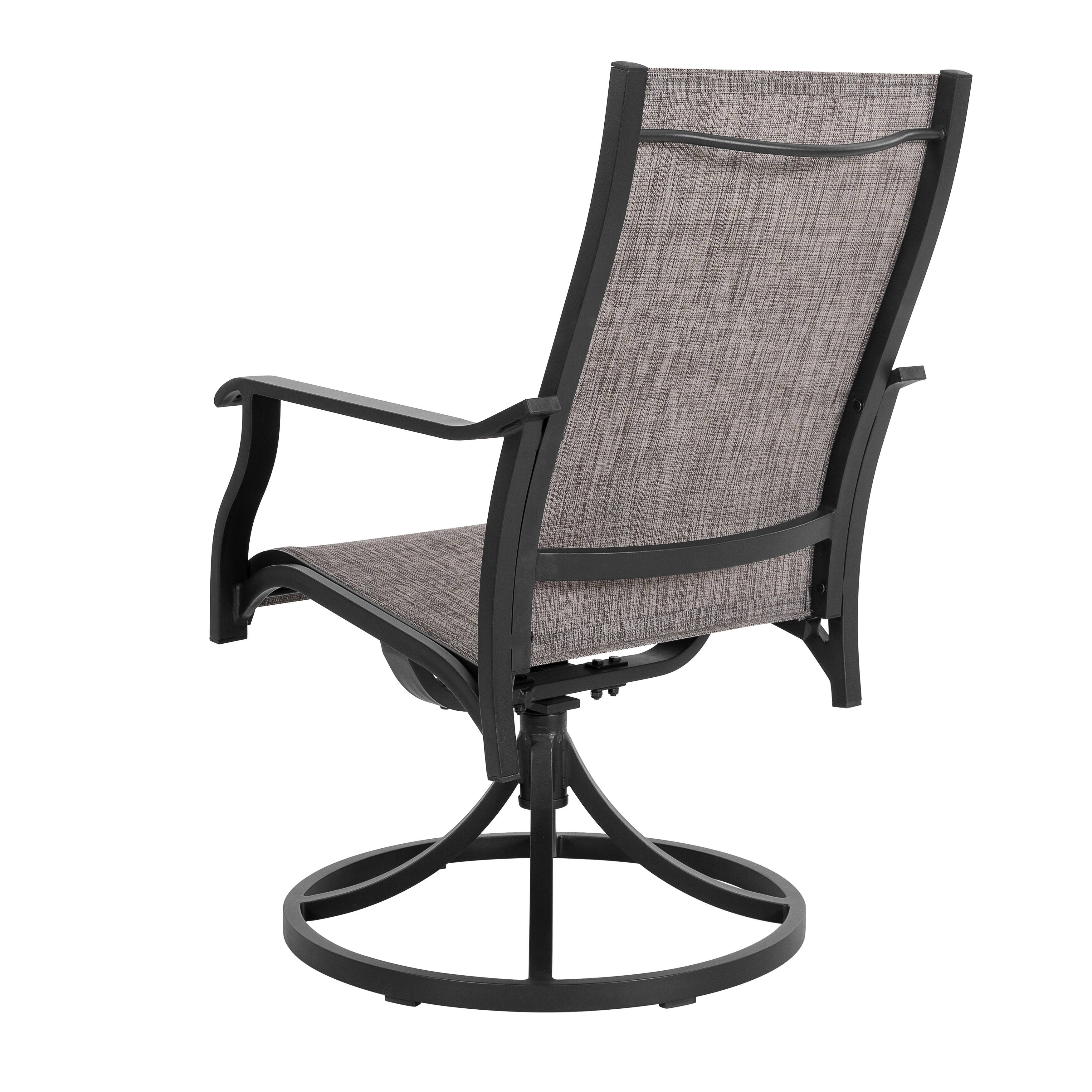 Alt View 9. Nuu Garden - Patio 2-Piece Swivel Dining Chairs, Breathable Textilene and Aluminum Frame - Brown and Black.