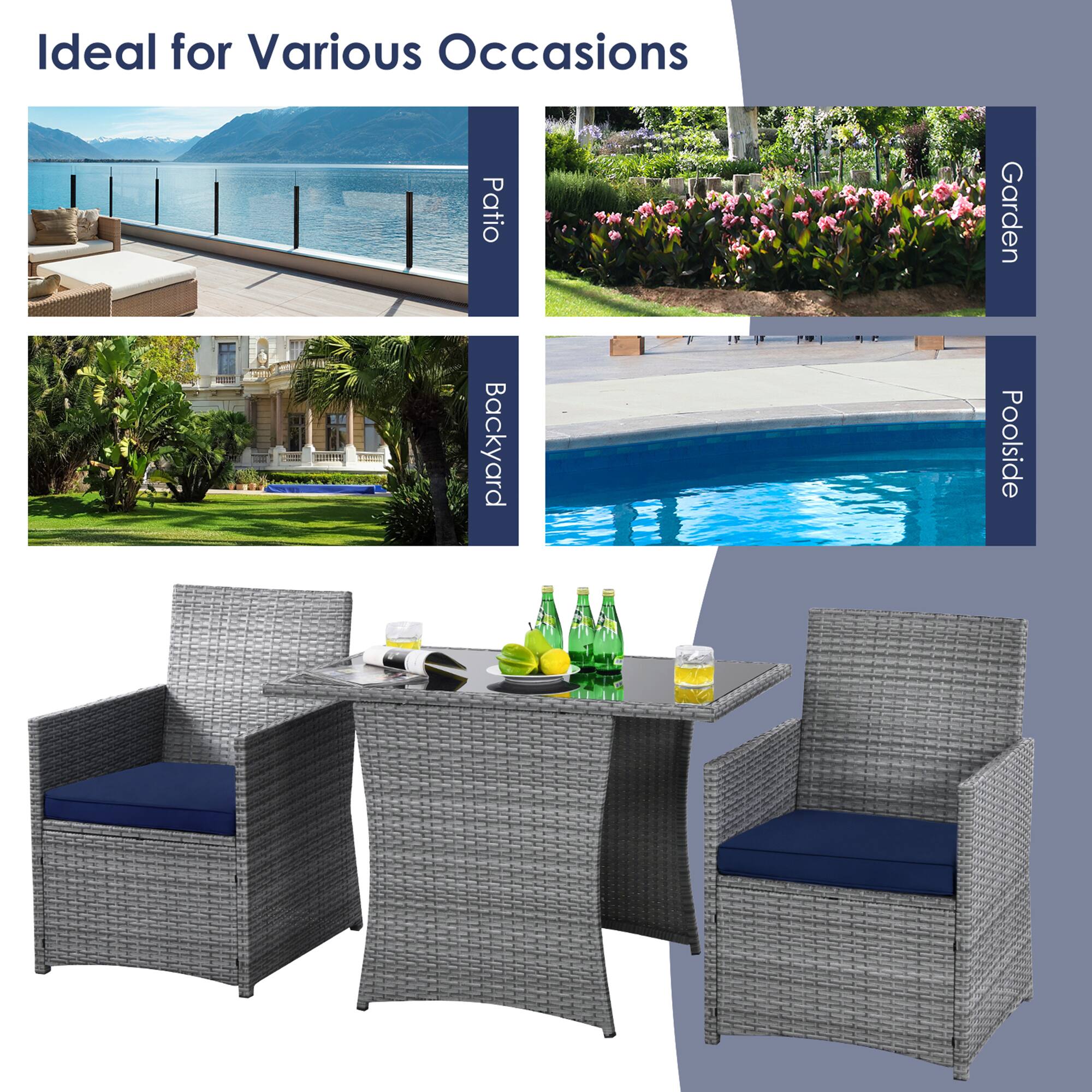 Ideal for Various Occasions

- Patio
- Garden
- Backyard
- Poolside