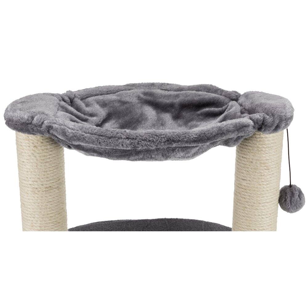 Alt View 4. TRIXIE - Baza Grande Plush & Sisal Cat Tree, Cat Condo and Hammock, Cat Toy - Gray.