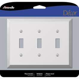 AMERELLE - Century Polished 3 gang Stamped Steel Toggle Wall Plate 1 pk - Chrome