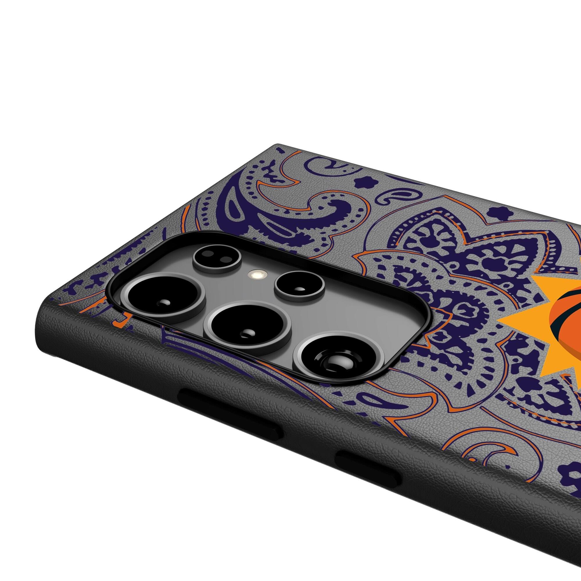Alt View 3. Keyscaper - Phoenix Suns Paisley Galaxy Magnetic Bump Case - S25 Ultra - Black.