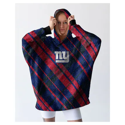 Front. Pegasus - New York Giants 34" x 34" Digital Dash Sherpa Hooded Fan Cape - Multicolor.
