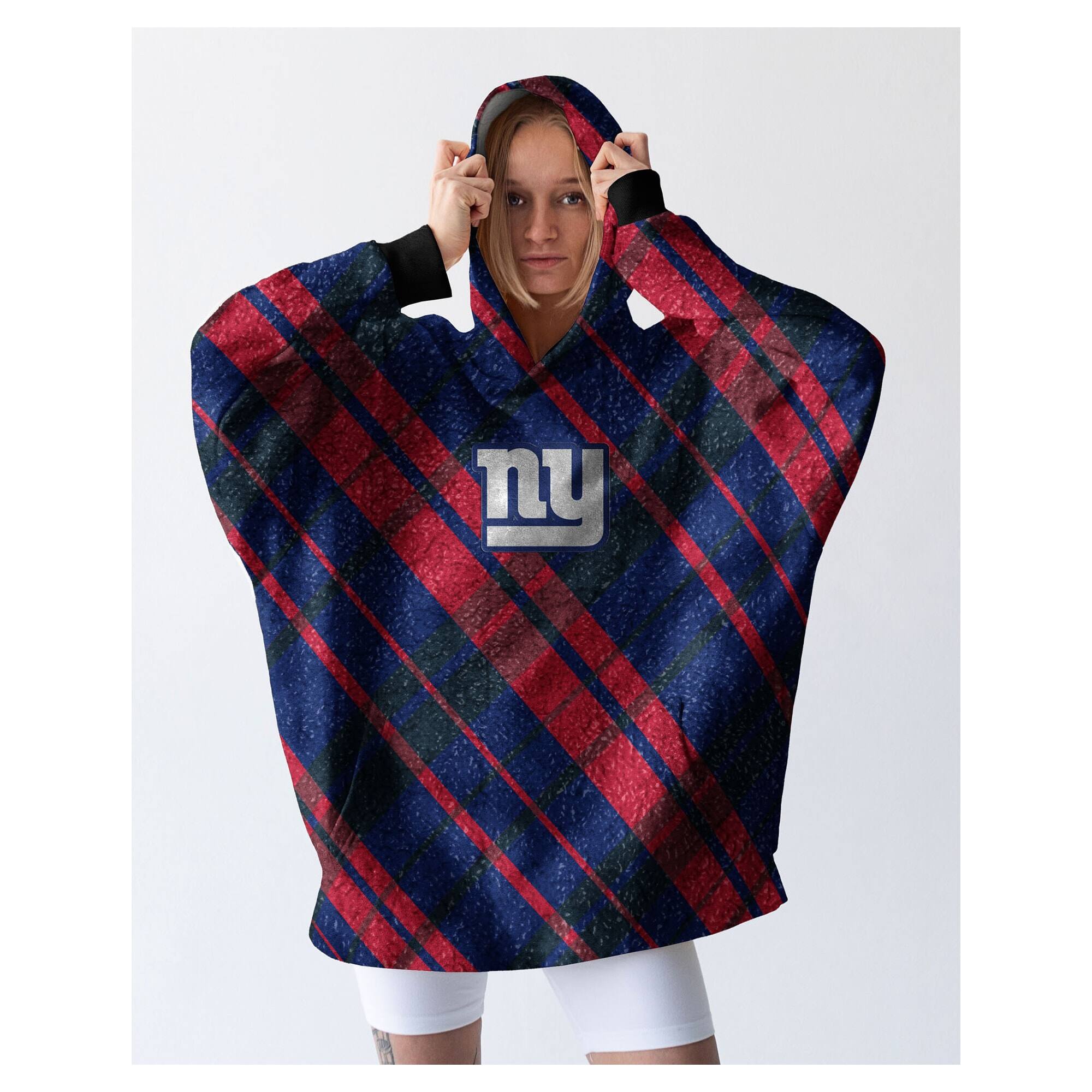 Pegasus - New York Giants 34" x 34" Digital Dash Sherpa Hooded Fan Cape - Multicolor