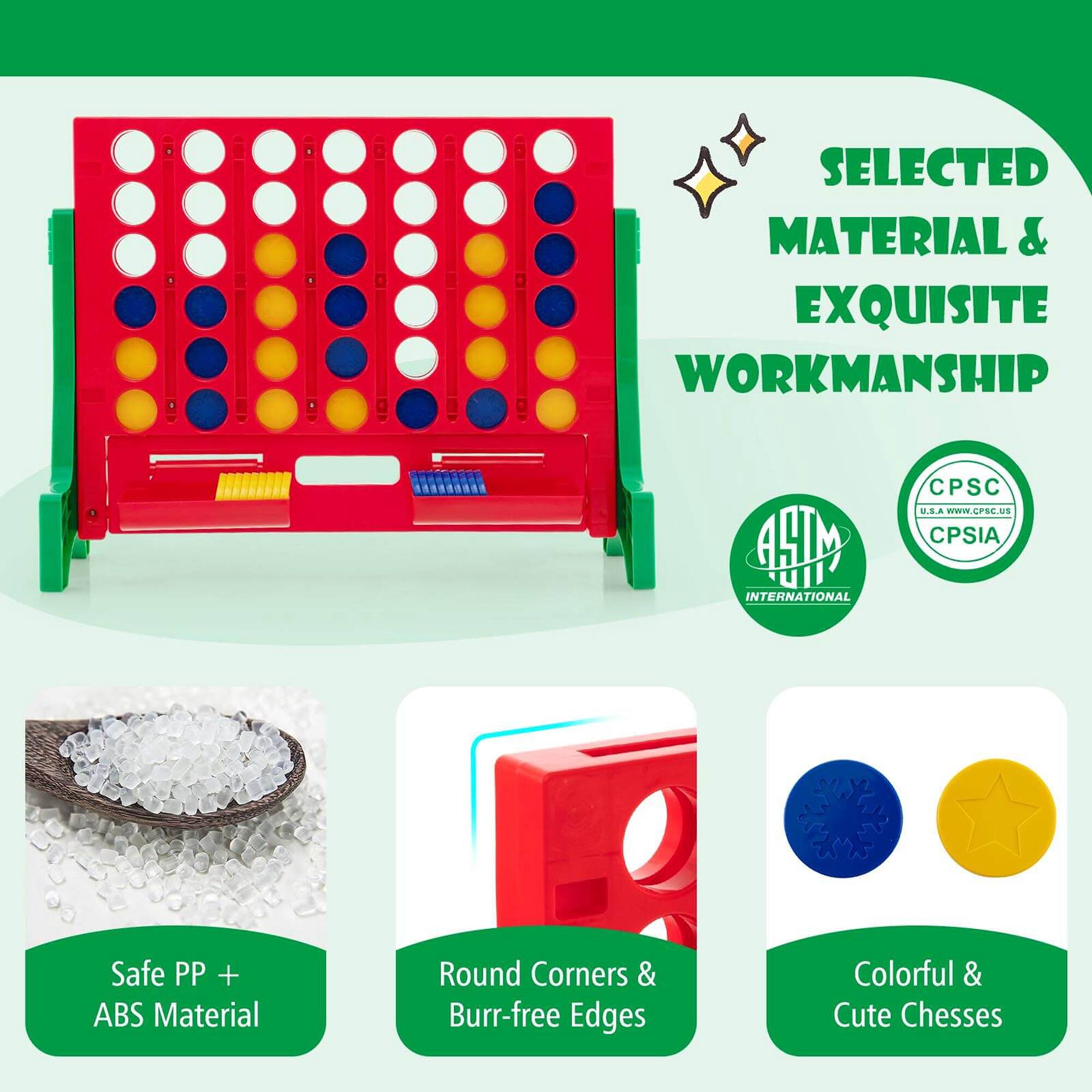 SELECTED MATERIAL & EXQUISITE WORKMANSHIP, Safe PP + ABS Material, Round Corners & Burr-free Edges, Colorful & Cute Chesses, INTERNATIONAL II CPSC U.A.A www.6PSL.US CPSIA