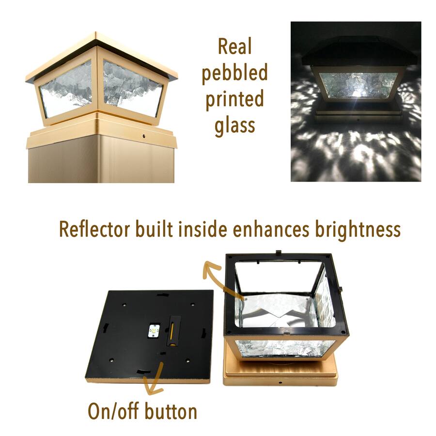 Garden Sunlight Solar Post Cap Lights (24 Pack) – Low Profile, 4 SMD LED, Black, For 4x4 Vinyl & Wood Posts