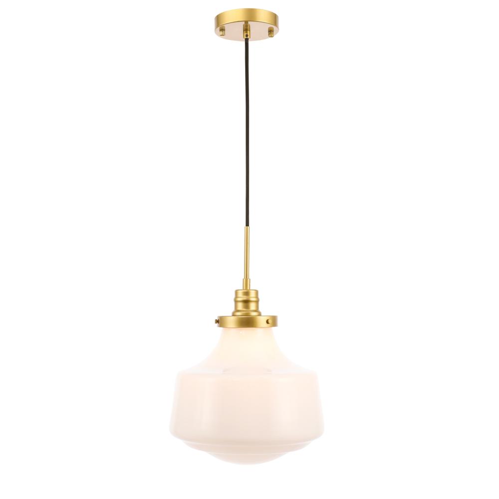 Alt View 9. Living District - Lyle 1 light Brass and frosted white glass pendant - Brass And Frosted White Glass.