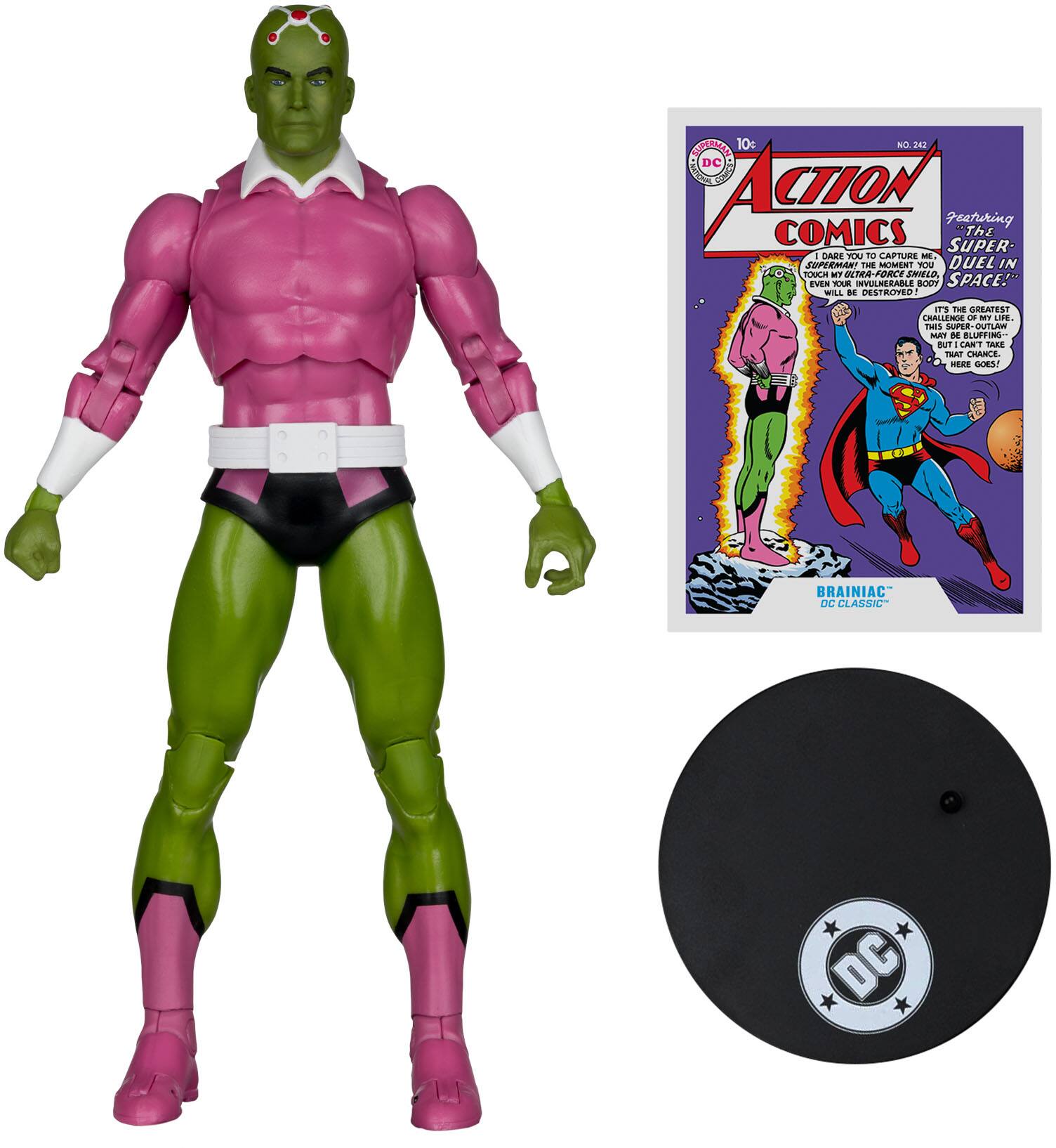 ATTLA 10g NO 242 DC ACTION COMICS 1 DARE YOU TO CAPTURE ME! TOUCH MY ULTRA-FORCE SHIELD, AND I'LL BE DESTROYED! - Featuring SUPER "The DUEL IN SPACE!" WISL DE DESTROYED S THE GREATEST CRALEN -T LIE. TES SUPER- OUTLAM MAY d BLUFFING 2UT LANY TRAE TWAF CHANCE. - GOES BRAINIAC DC CLASSIC DC