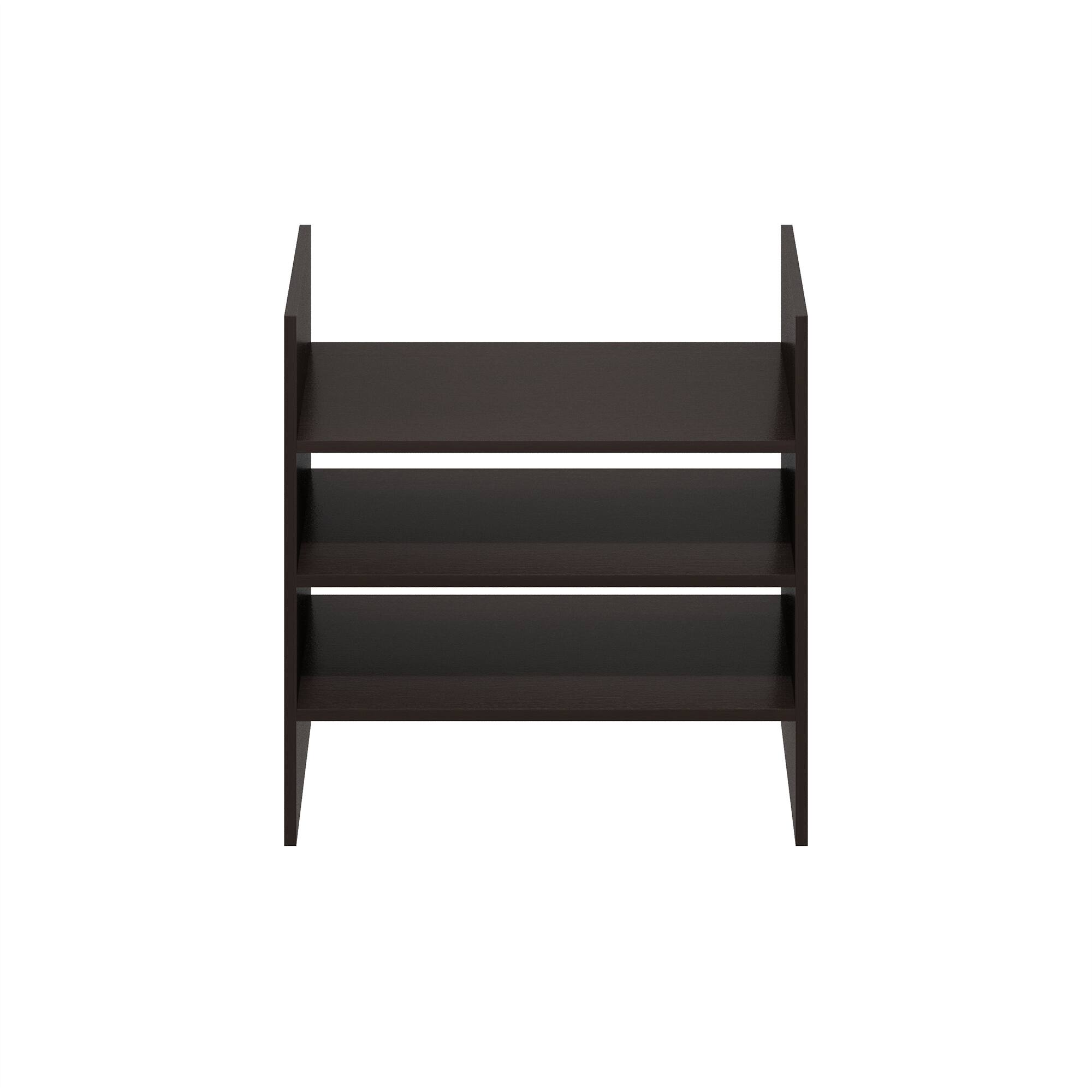 Alt View 2. Furinno - Cubicle 3-Shelf File Organizer Cube Insert - Dark Oak.