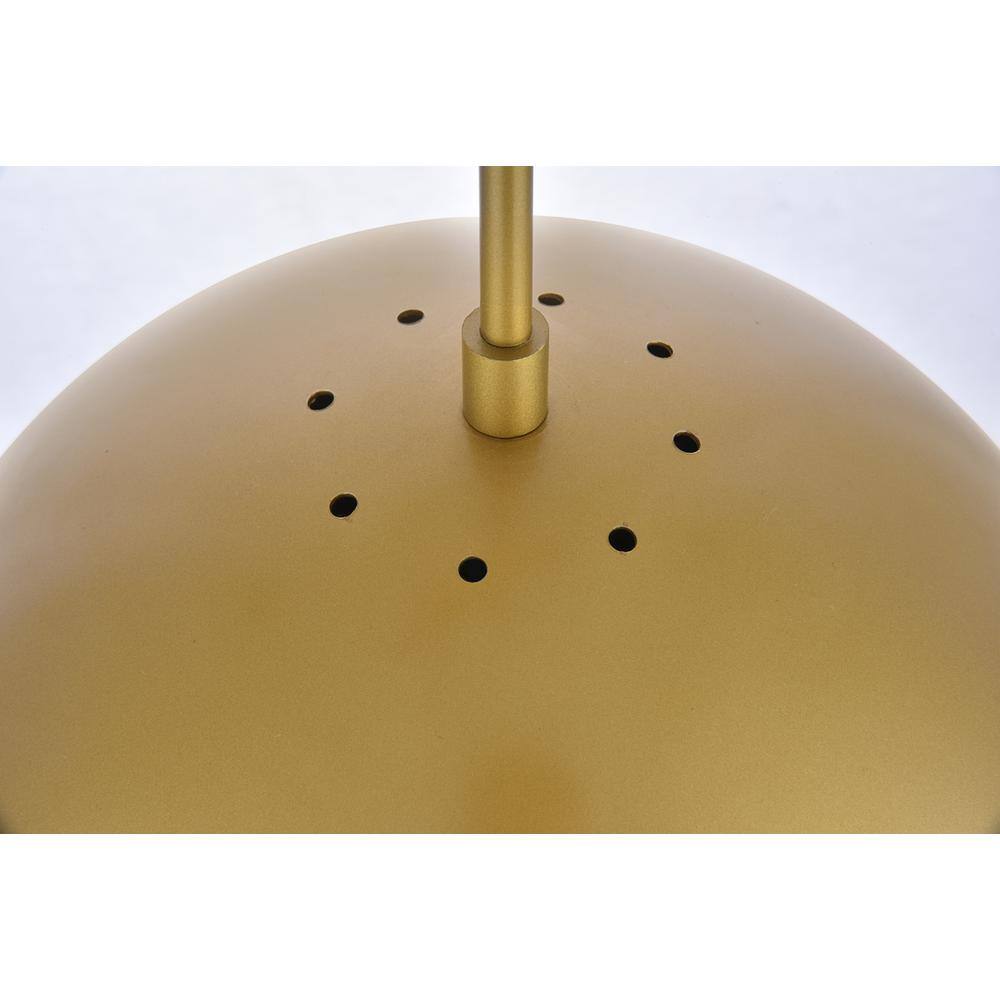Alt View 1. Living District - Eclipse 1 Light Brass Pendant With Frosted White Glass - Brass And Frosted White.