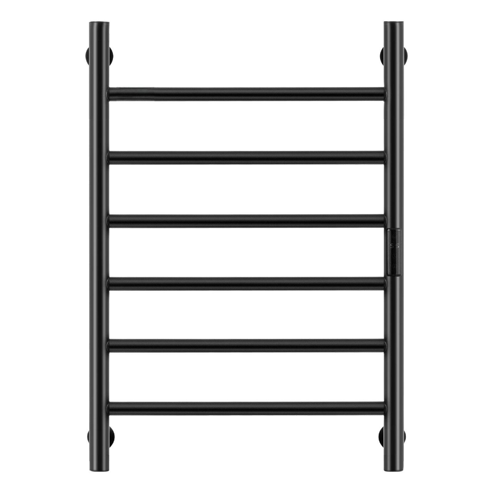 Alt View 10. Glintex - 6 Bars Wall Mounted Heated Towel Rack, Waterproof Warmer with Timer & Adjustable Temperature Control - Black.