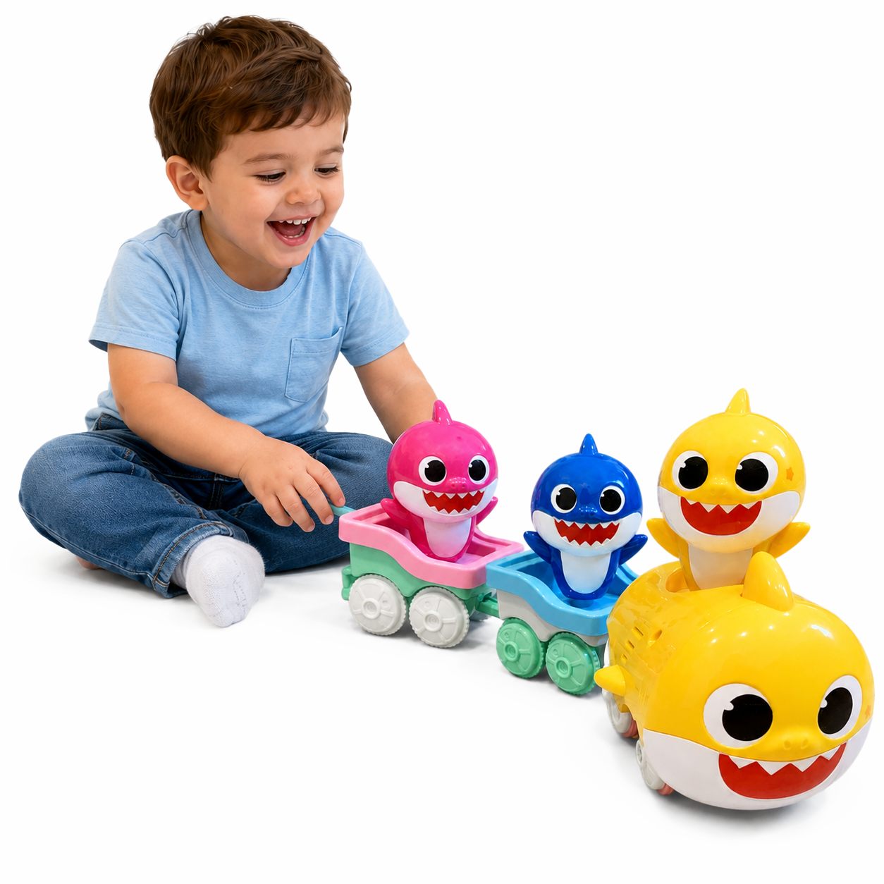 Back. JitteryGit - Pinkfong Baby Shark Train Track Expansion Set – Flexible Snap-Together Track Pieces for Baby Shark Musical Train.