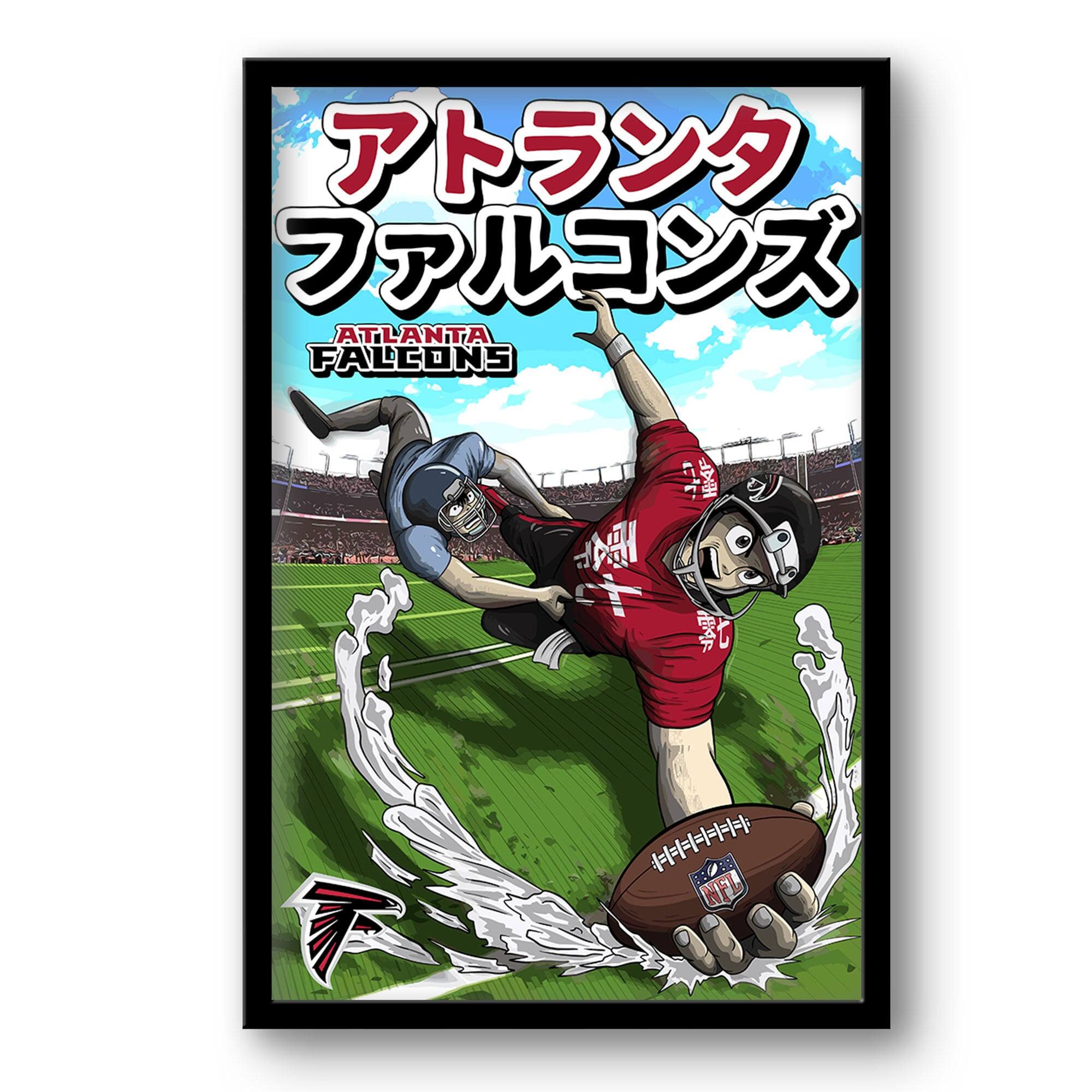 Atlanta Falcons 14" x 20" Framed Anime Art Print