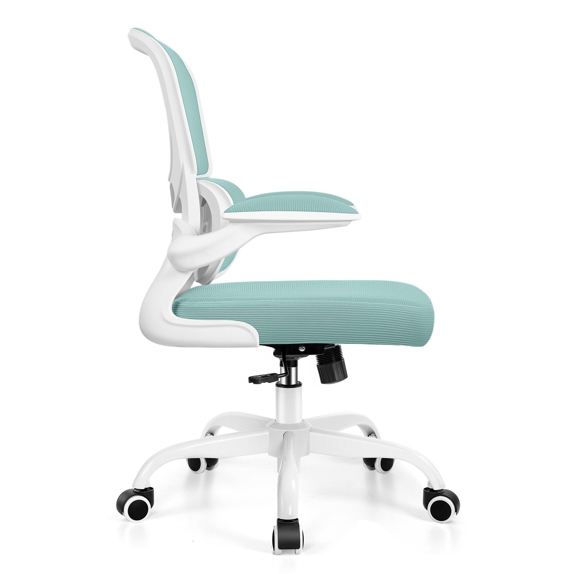 Left. Brick Attic - Ergonomic Office Chair with Lumbar Support and Adjustable Armrests, Breathable Mesh Mid Back Desk Chair - Mint Green.
