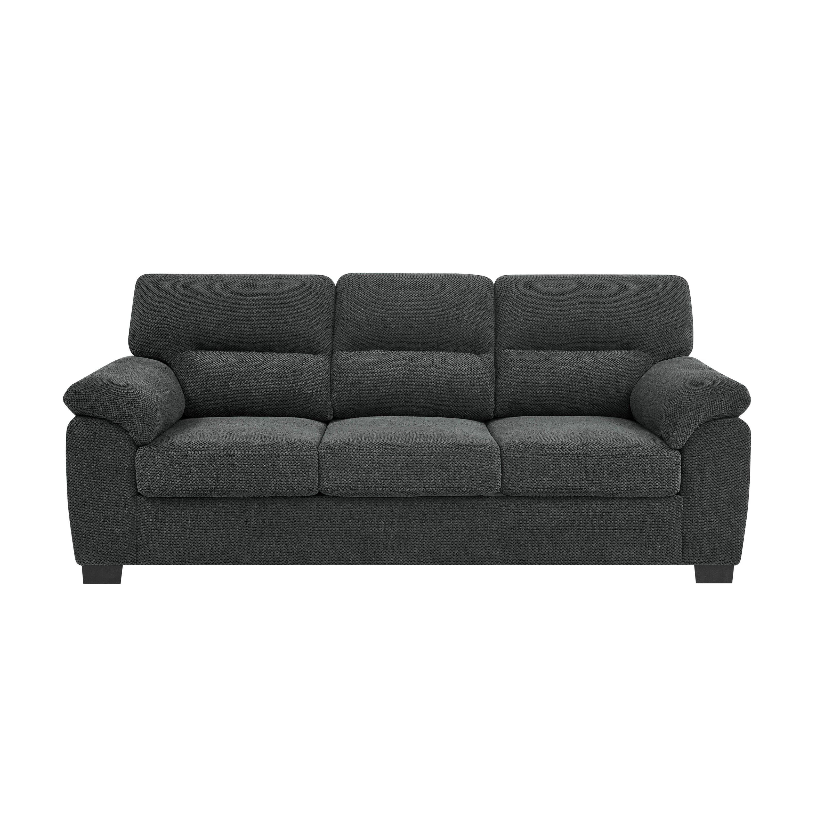 Alt View 1. Roomtec - 3Seater Sofa Dark Gray Upholstered Couch Modern Living Room Furniture Textured Fabric Sofa Minimalist Settee - Dark Gray.