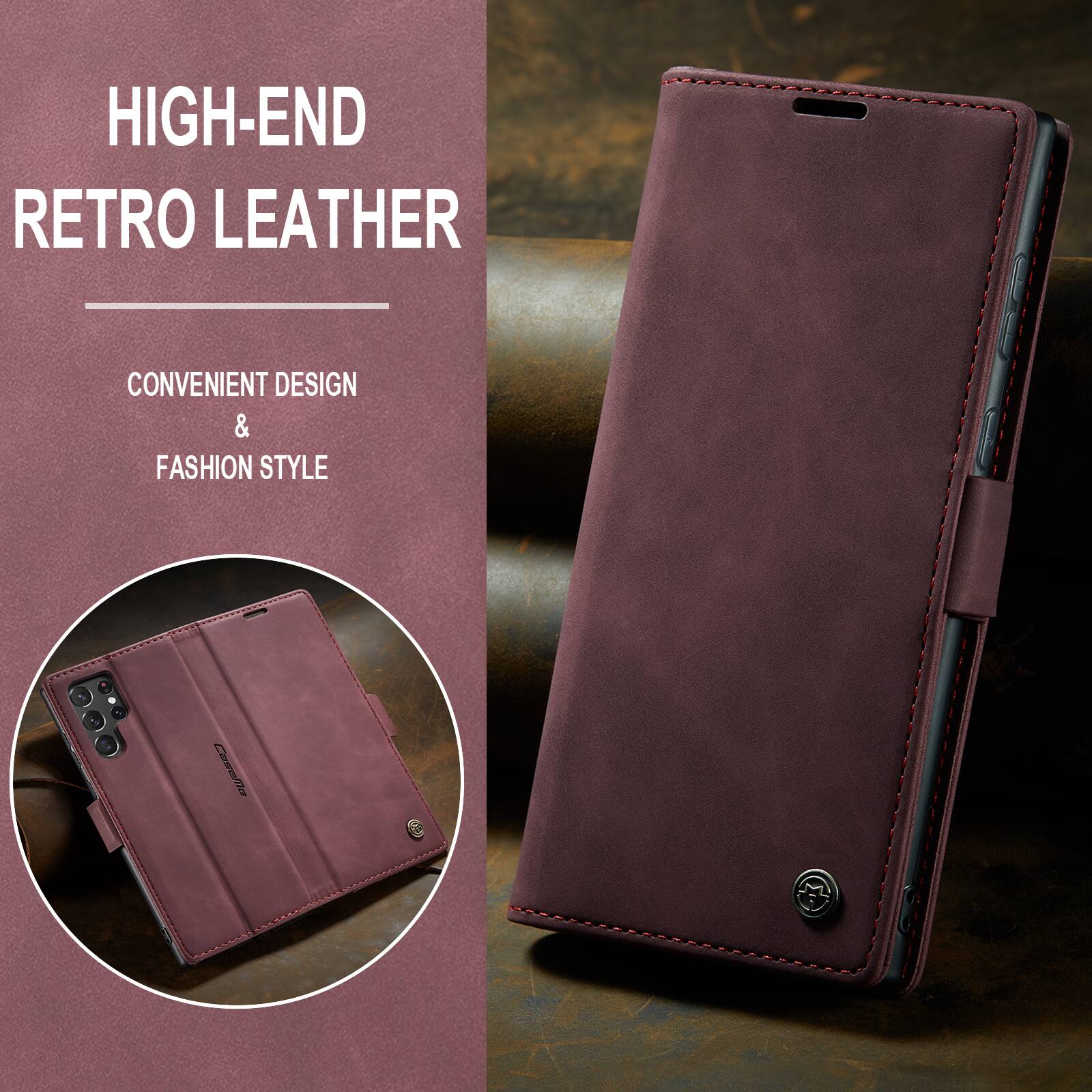HIGH-END RETRO LEATHER  
CONVENIENT DESIGN & FASHION STYLE