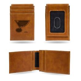 Rico Industries - St Louis Blues Brown Money Clip Front Pocket Slim Wallet - Multi