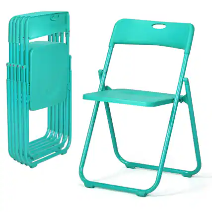 Front. Winado - 6PCS Plastic Folding Chairs Portable Commercial Seat for Outdoor Indoor Events, Dinning, Wedding, Party, Office, Camping - Mint Green.