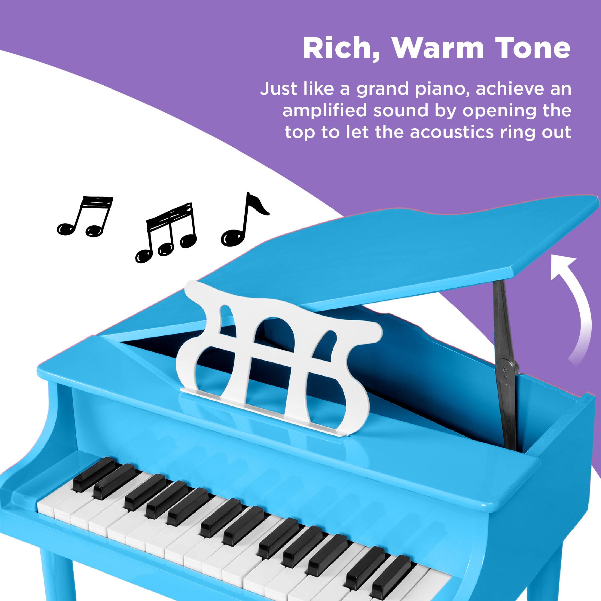 Rich, Warm Tone

Just like a grand piano, achieve an amplified sound by opening the top to let the acoustics ring out