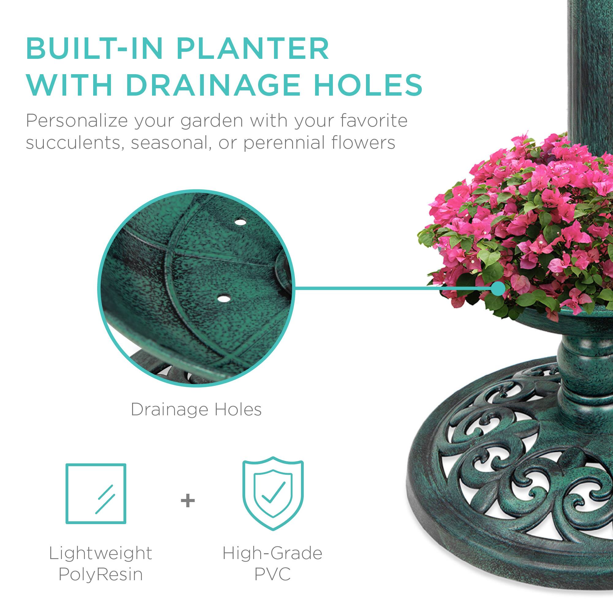 BUILT-IN PLANTER WITH DRAINAGE HOLES

Personalize your garden with your favorite succulents, seasonal, or perennial flowers

Drainage Holes

Lightweight PolyResin + High-Grade PVC