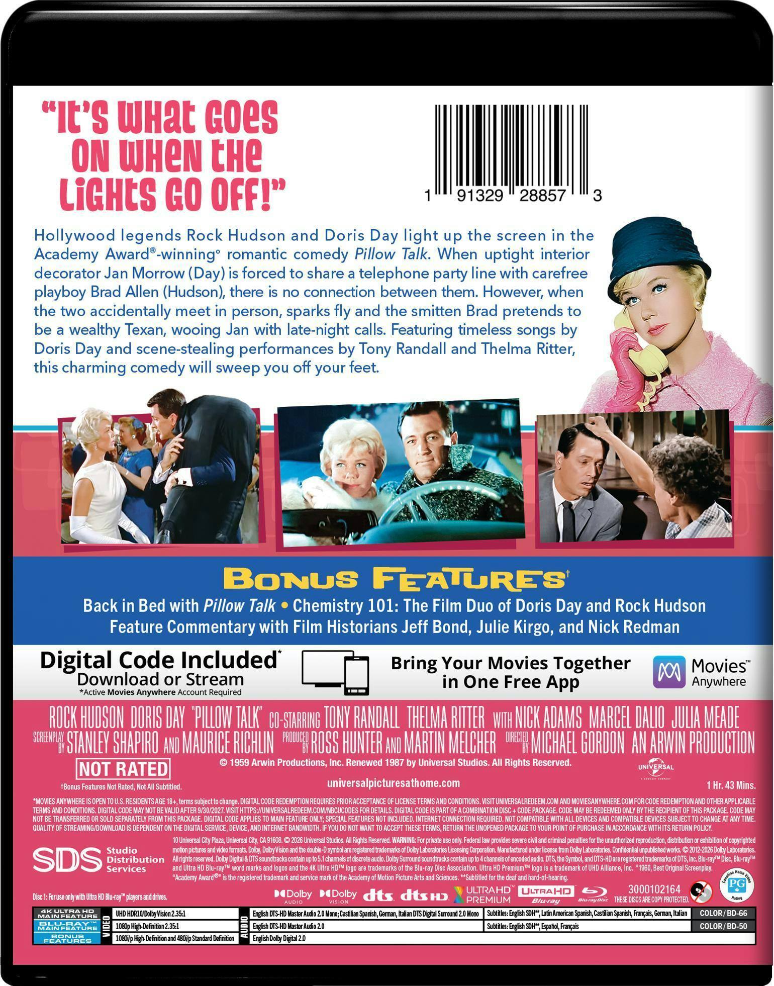 Back. Pillow Talk (4K Ultra HD + Blu-ray + Digital) [UHD].