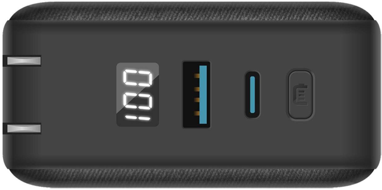 Angle. myCharge - RetractaCharger 20,000 mAh Portable Charger for Most USB-C Phones - Black.