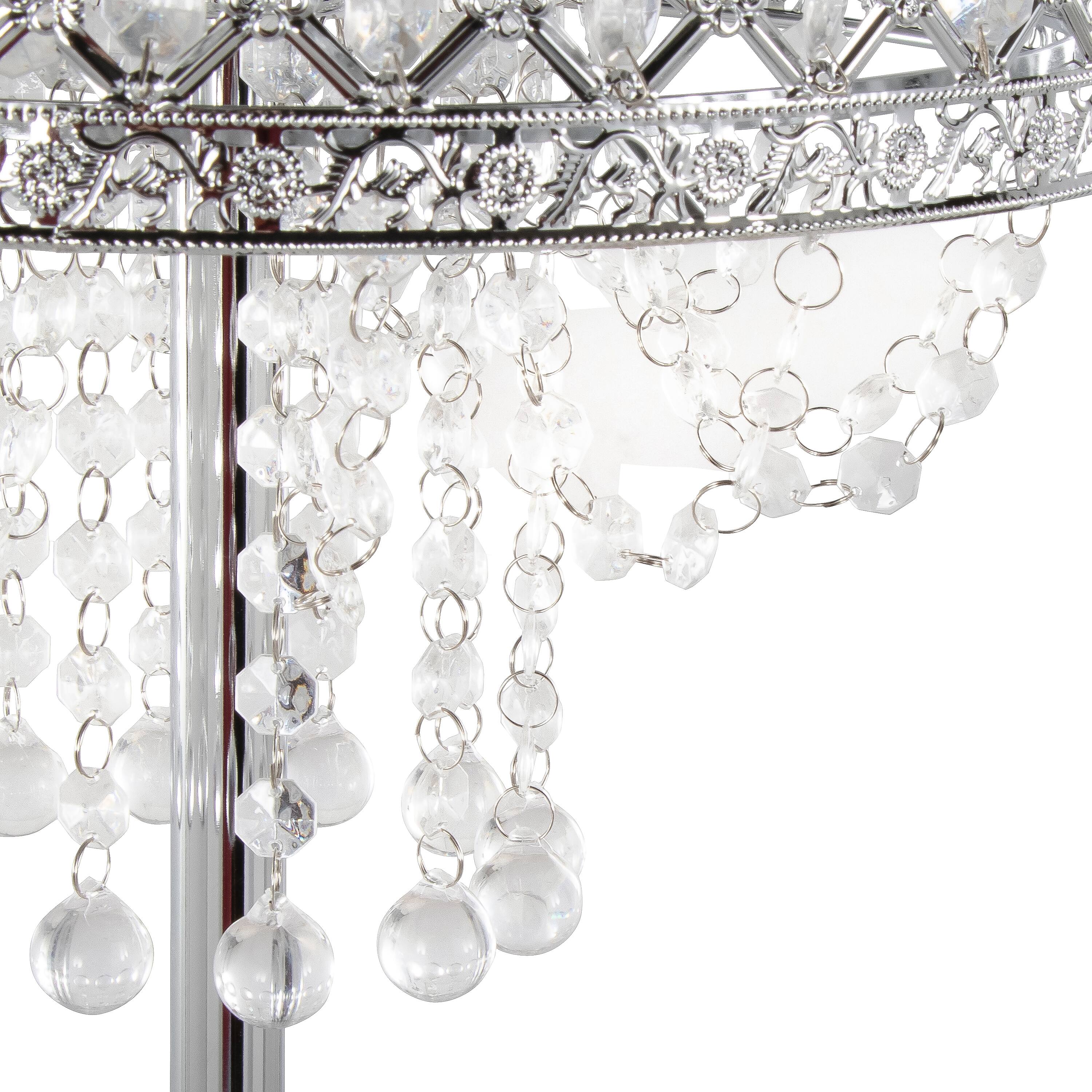 Alt View 1. Loheer - Loheer 60-Inch Polished Chrome Crystal Accent Room Luminaire Elegant Living Room Lighting Fixture - Clear.