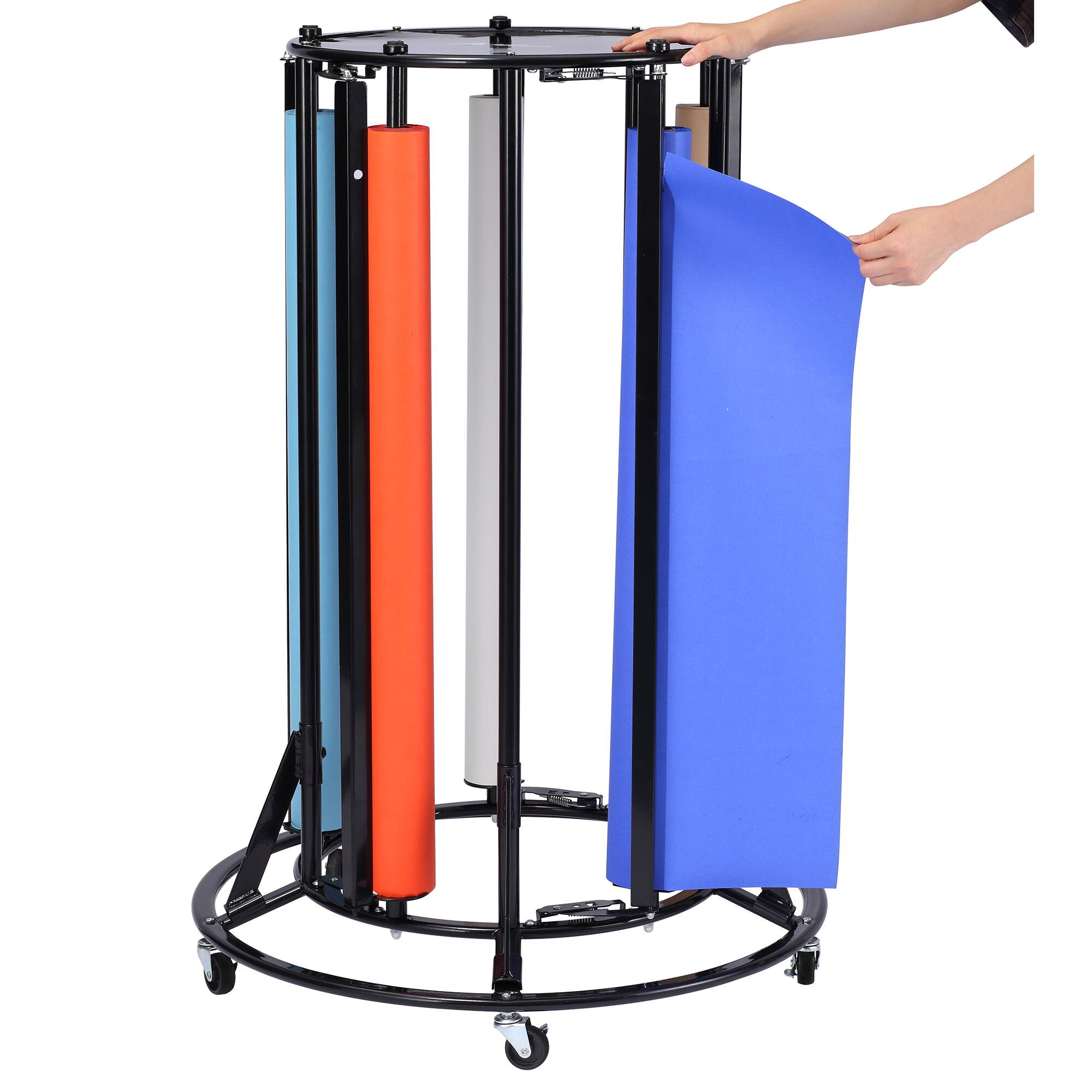 Alt View 8. AdirHome - Vertical Wrapping Paper Classroom Large Roll Paper Dispenser, 5 Paper Rolls - Black.