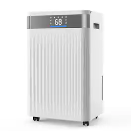 VEVOR - 52 Pints Dehumidifier for Home & Basement, Drain Hose for Commercial & Industrial Use, Smart Humidity Control, Low Noise - White