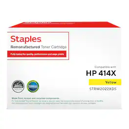 Staples - Remanufactured 414X Toner Cartridge Yellow High Yield Replacement for HP 414X - Black