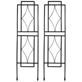 Sunnydaze - 30 in Steel Wire Contemporary Garden Plant Trellis - Set of 2 - Black