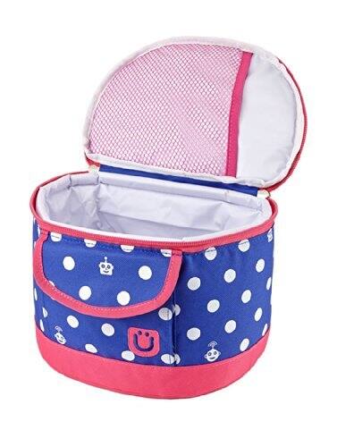 Left. Zuca - Zuca Sport Frame for Sport Insert Bags (Red) with Lunchbox (Polka Bots) - Red.