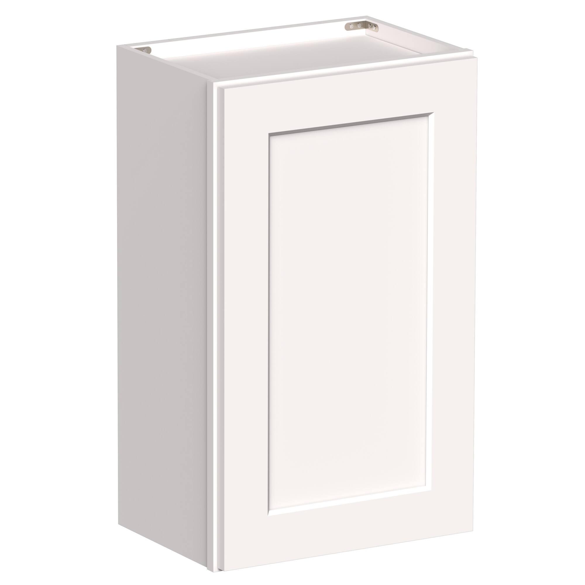 Angle. Boyel Living - 18-in W x 30-in H x 12-in D Shaker RTA Kitchen Wall Cabinet with Soft-Close - White Shaker.