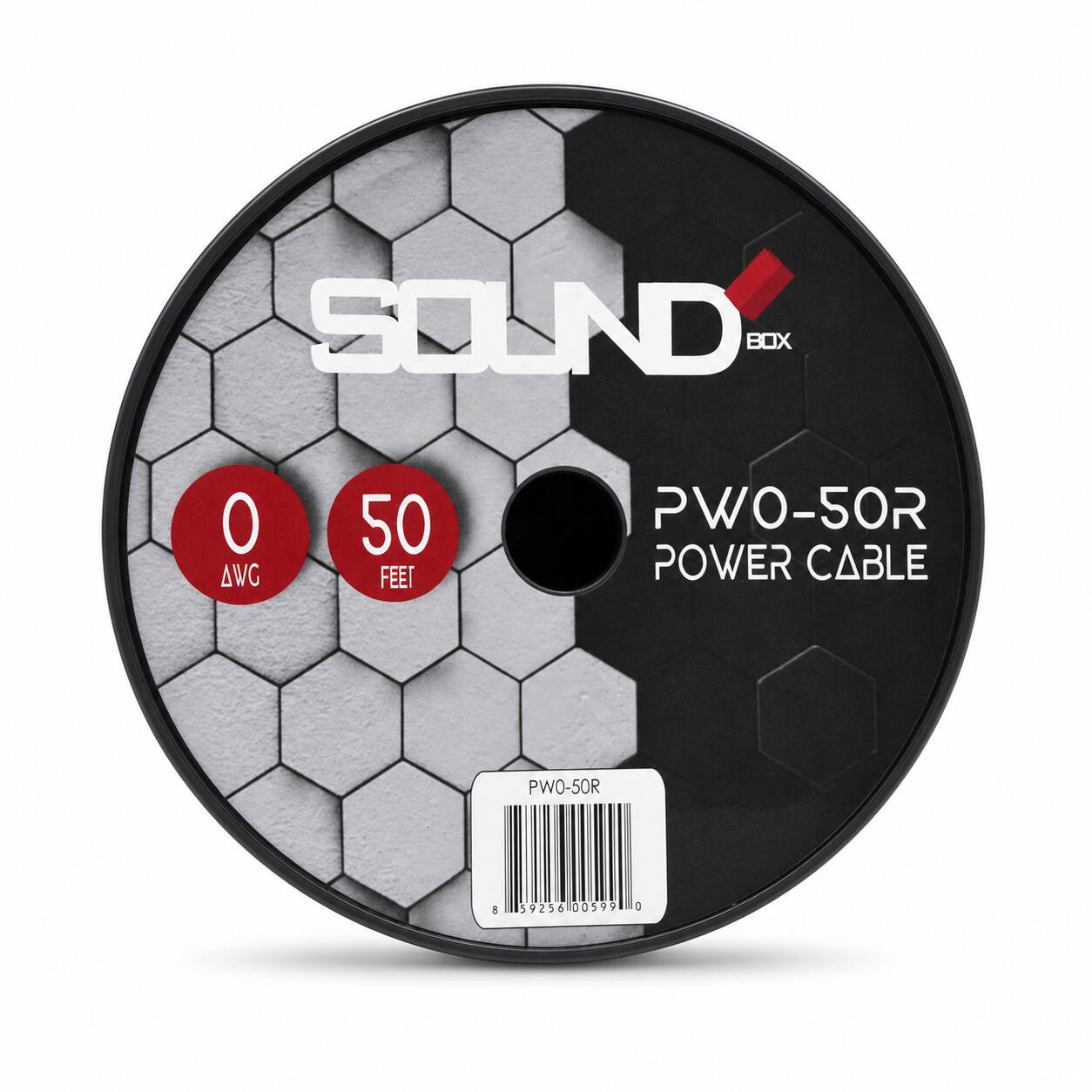 SOUND BOX  
0 AWG  
50 FEET  
PWO-50R POWER CABLE  
PWO-50R  
8 59256 00599 0