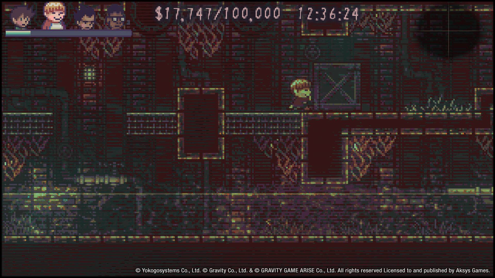 $17,747/100,000 12:36:24
Yokogosystems Co., Ltd. Gravity Co., Ltd. & GRAVITY GAME ARISE Co., Ltd. All rights reserved. Licensed to and published by Aksys Games.