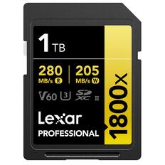 1TB 280 MB/s R 205 MB/s W 1800x V60 U3 S2 XC II Lexar PROFESSIONAL