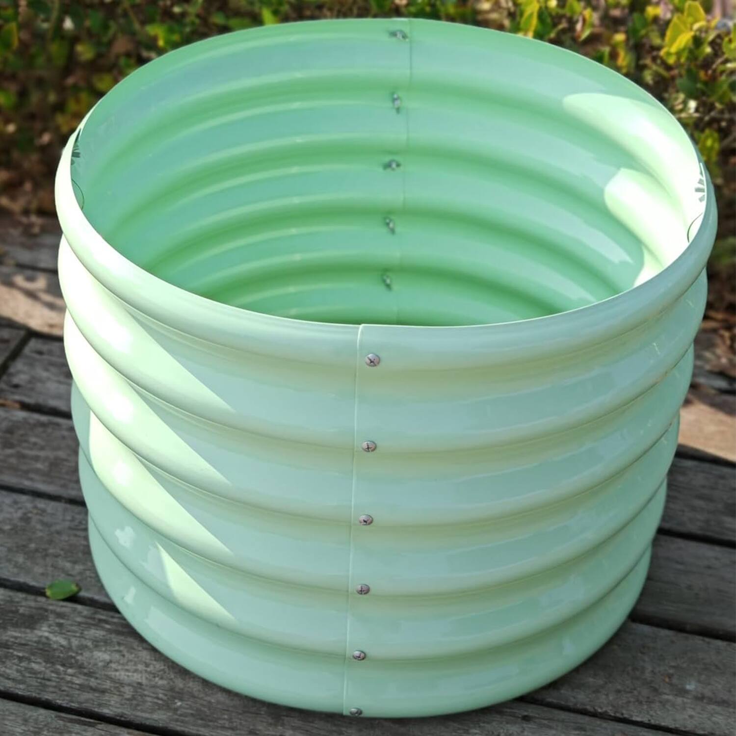 Alt View 2. A Anleolife - 4-Pack Kids Mini Green Metal Circle Raised Garden Bed Planter Box for Vegetables (24 in. L x 24 in. W x 18 in. H) - Green.