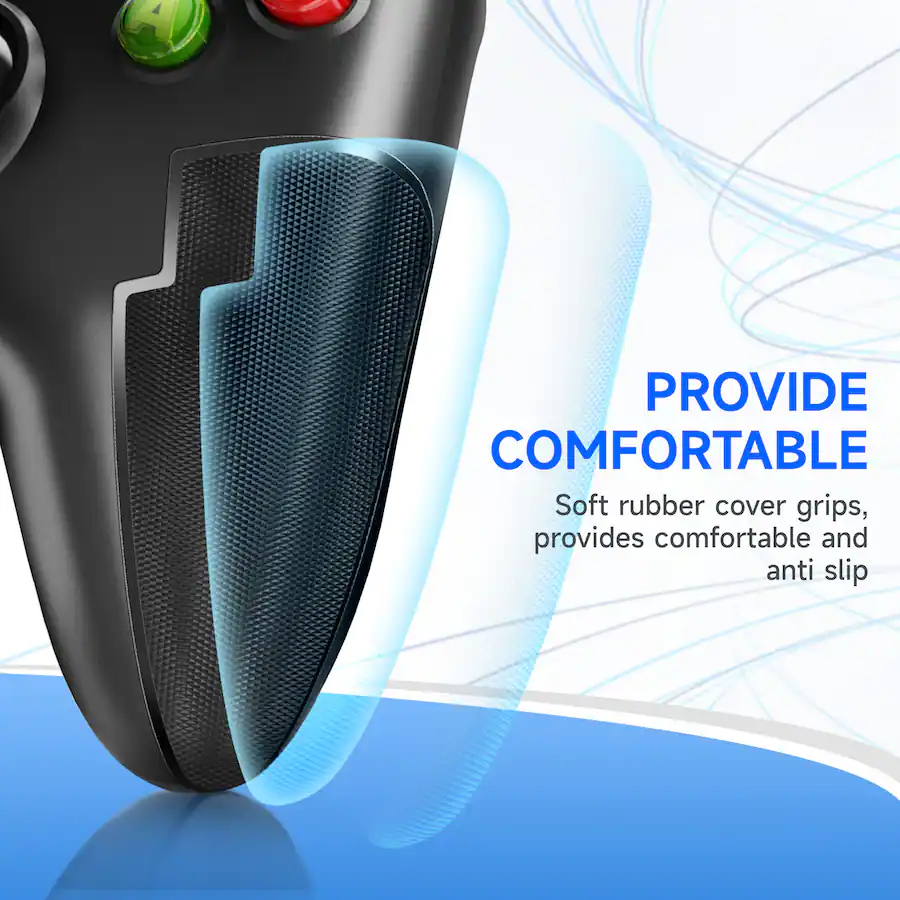 EasySMX Wired Gaming Controller, Joystick with Dual Vibration, Turbo ...