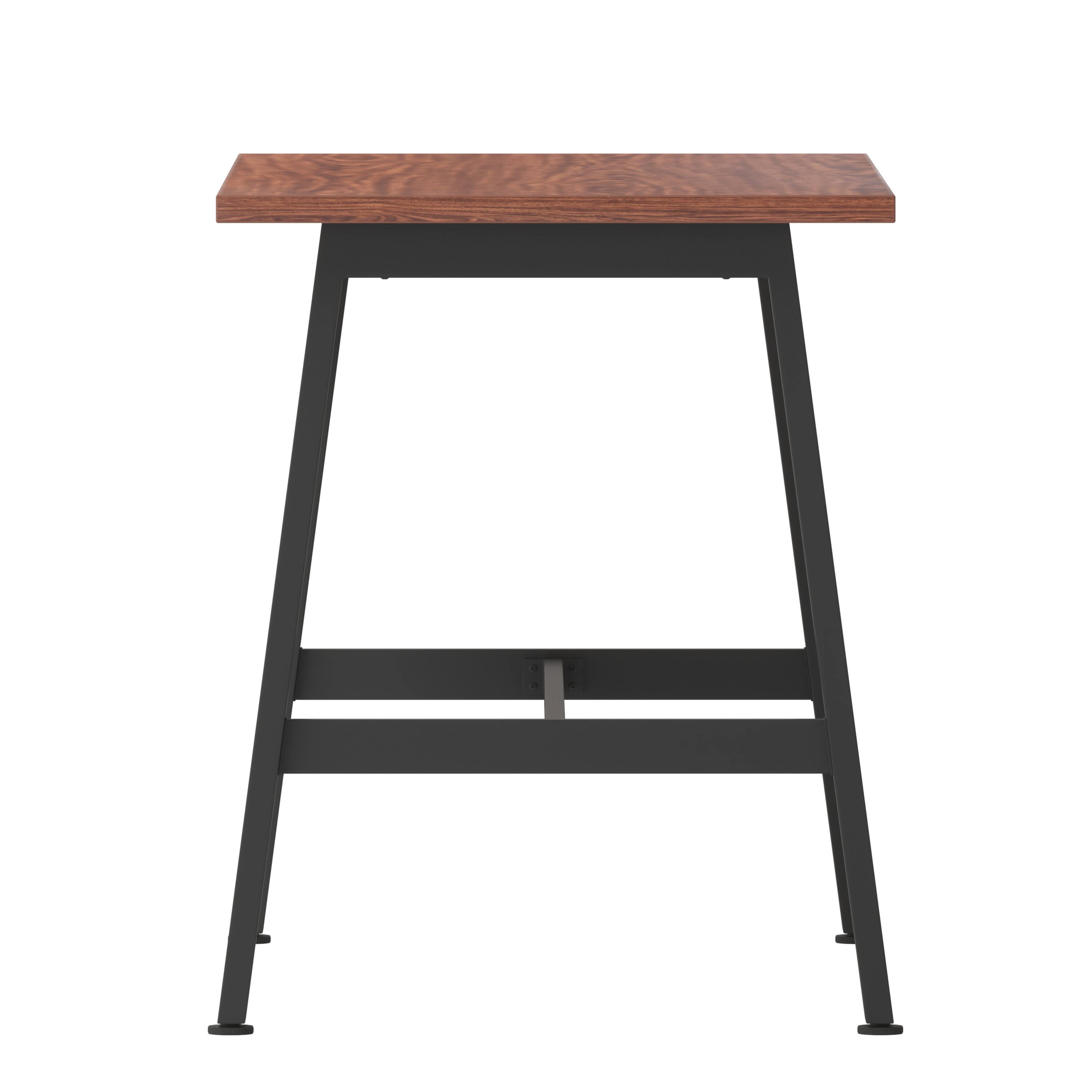 Alt View 5. Emma + Oliver - Remy 48x24 Dining or Gaming Table with Double Sided Laminate Table Top and Heavy Duty A-Frame Steel Base - Walnut.
