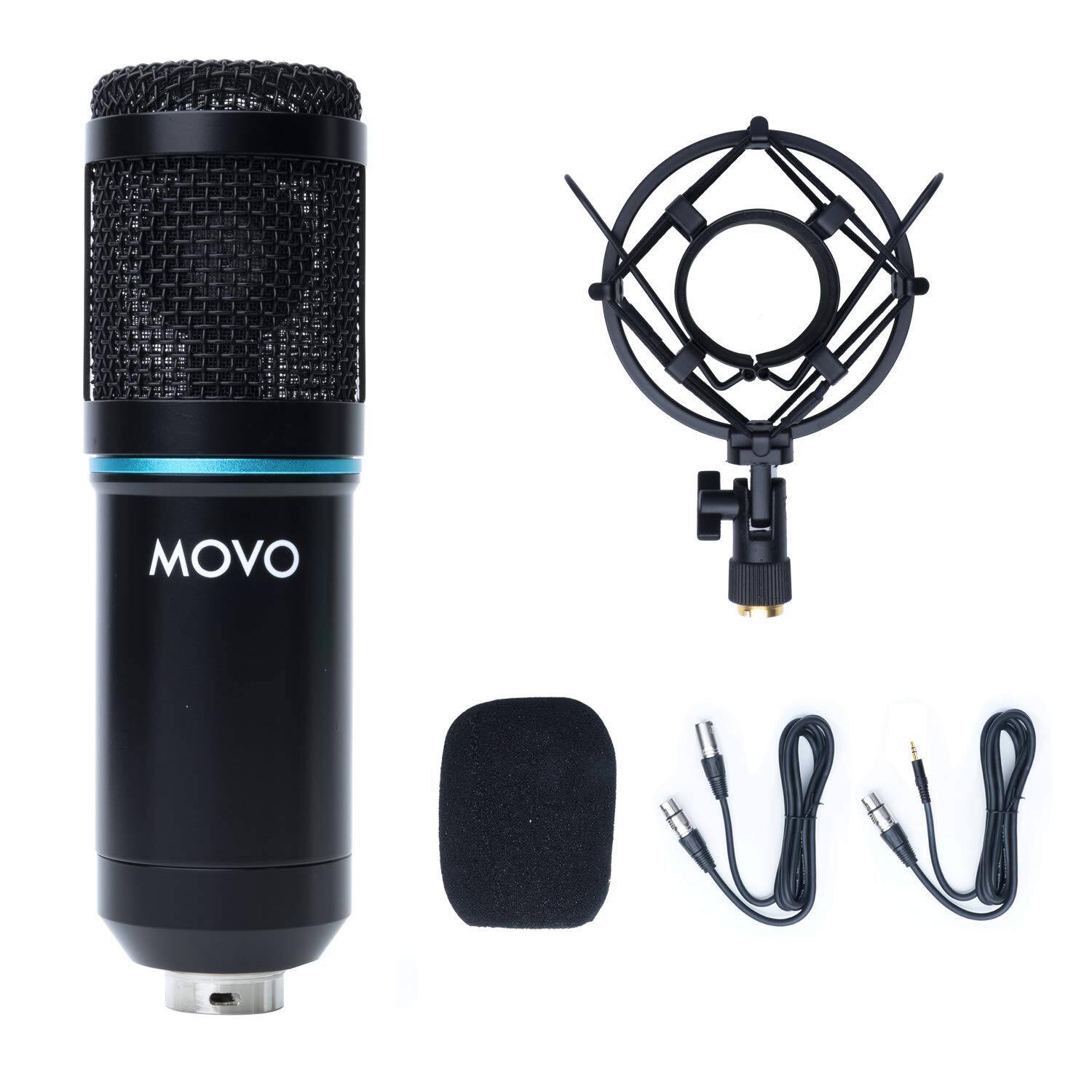 Front. MOVO - Movo PC-M6 Universal Cardioid Condenser Podcast Microphone with XLR and 3.5mm.