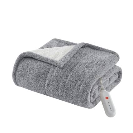 Front. Gracie Mills - Gracie Mills Brianna Sweet Dreams Heated Throw - Grey.