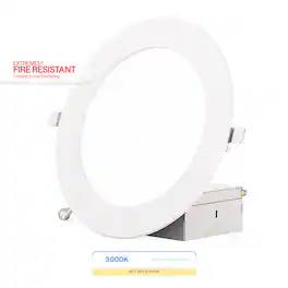 Infibrite - 6 In. Ultra-Thin Recessed LED Downlight 12W 1050LM Bright Fire Rated, Wet Rated, Triac Dimmable 6-Pack - White