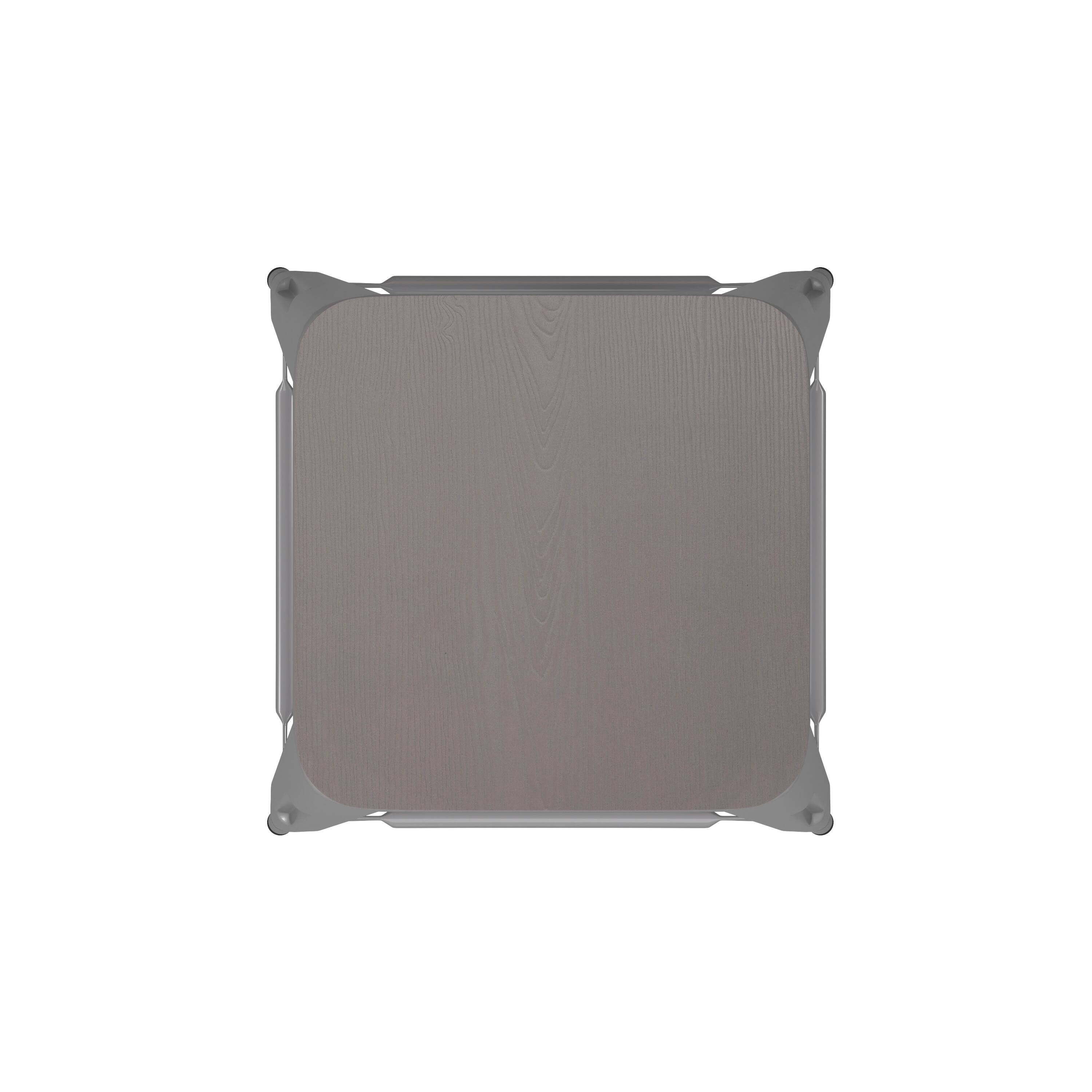 Alt View 9. Emma + Oliver - Kam Backless Metal Indoor-Outdoor Stool with All-Weather Polystyrene Seat - Gray Seat/Silver Frame.