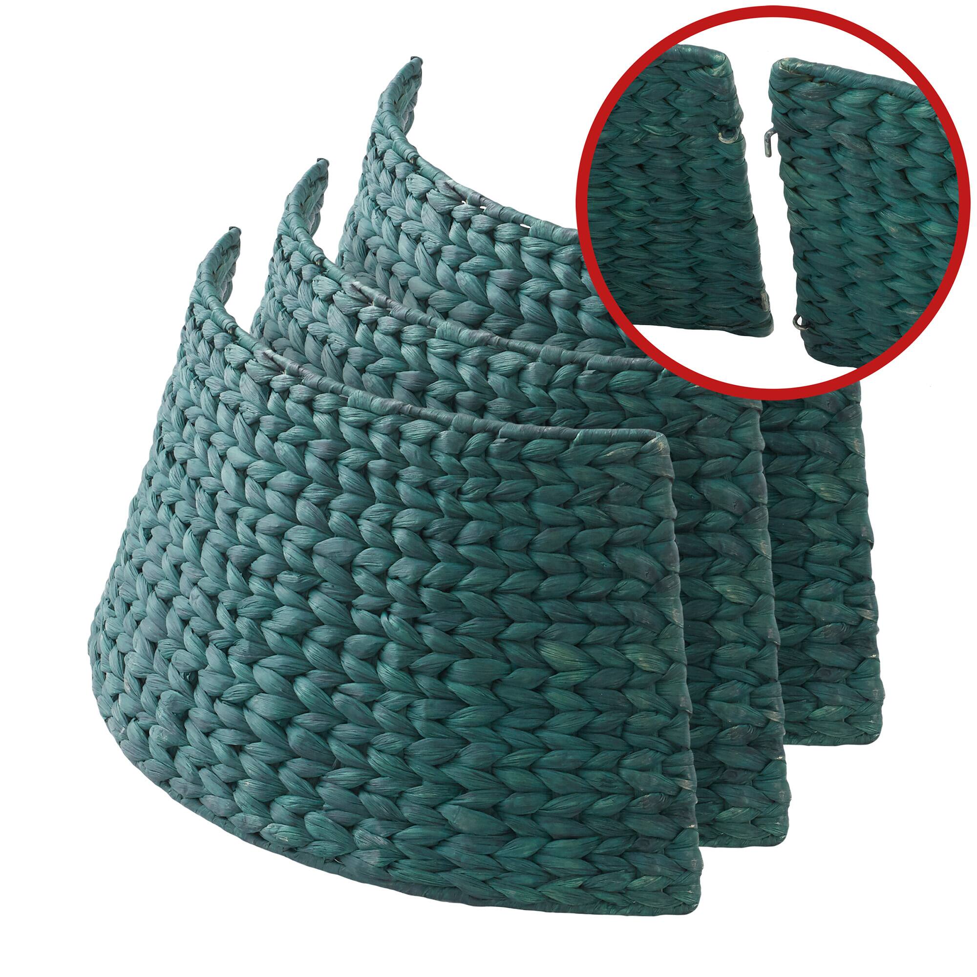 Alt View 4. Casafield - Water Hyacinth Christmas Tree Collar with Cord Cut Out - Green.