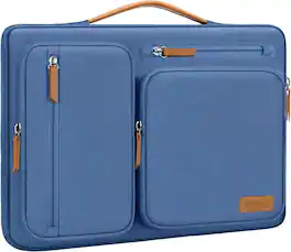 mosiso - 360 Protective Laptop Handbag Sleeve 13-13.3 inch for MacBook Air/Pro 13 / Pro 14 HP Dell Acer ASUS - Cadet Blue