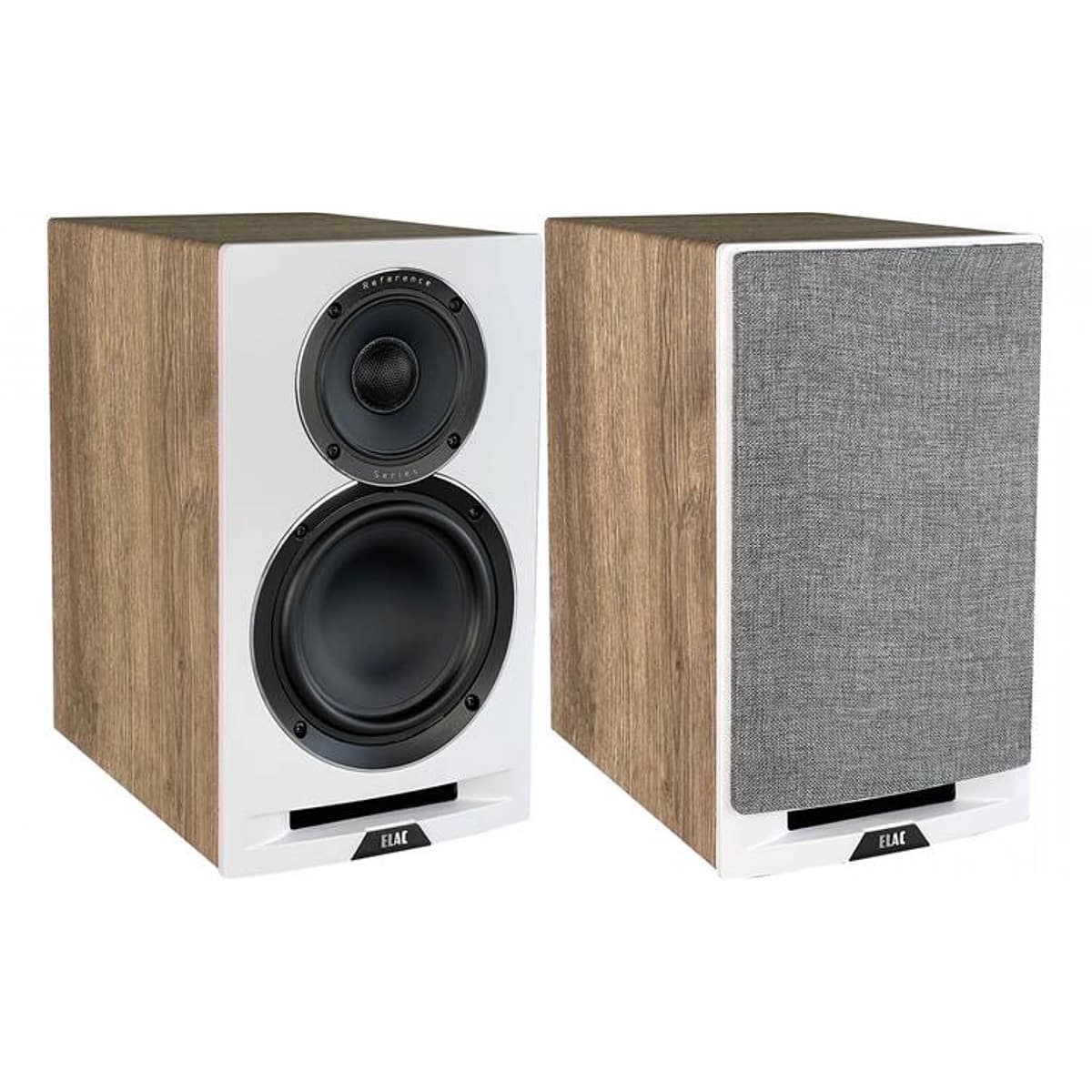 ELAC - UBR62 6.5 Inch Bookshelf Speakers - Pair (Walnut/Black) - Oak