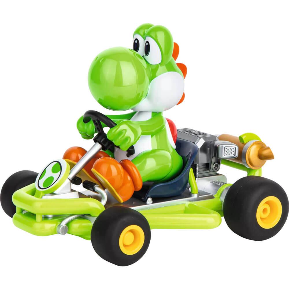 Front. Carrera - Carrera 370200988 2.44 GHz Mario Kart Pipe Kart RC Car - Yoshi - Black.